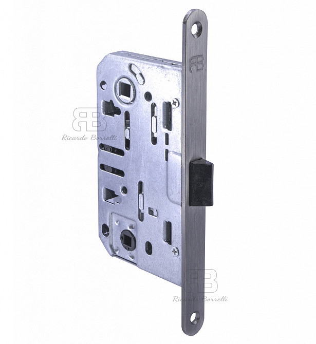 Замок для міжкімнатних дверей під фіксатор Ricardo Borelli WC кевлар 96мм з відповідною планкою MG матовий графіт Київ - фото 1