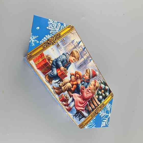 Новогодняя подарочная картонная упаковка для конфет (500грм) №239 