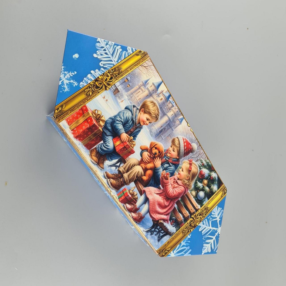 Новогодняя подарочная картонная упаковка для конфет (500грм) №239 