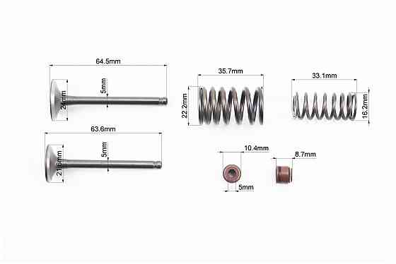 Клапан впуск., Вип. повний к-кт (клапан, сальник, пружина, сухар) 150cc Київ