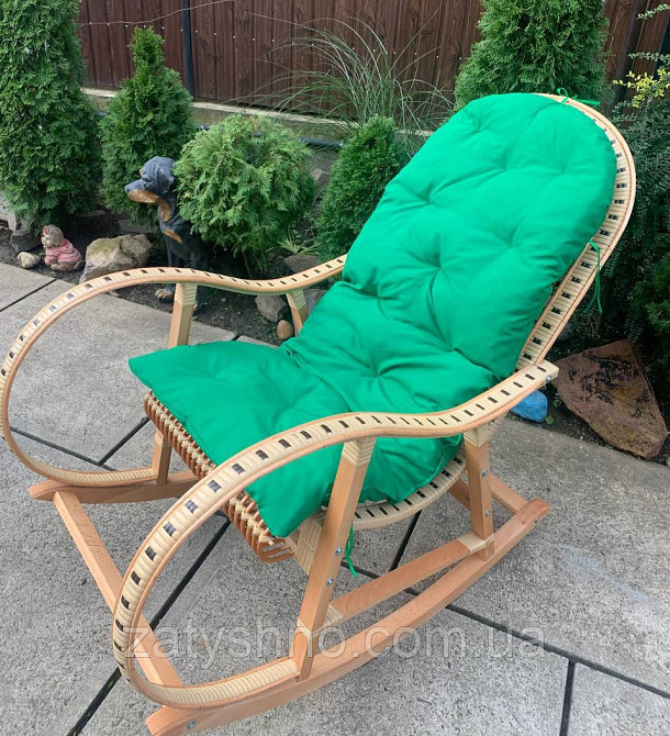 Комплект плетених меблів, крісло-гойдалка, столик Київ - фото 3