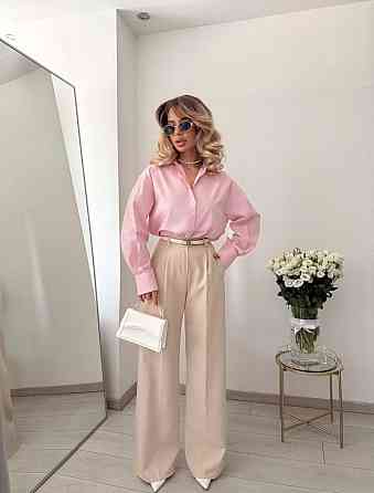 Жіночі базові штани палаццо костюмка Бежевий, 46/48 Одеса