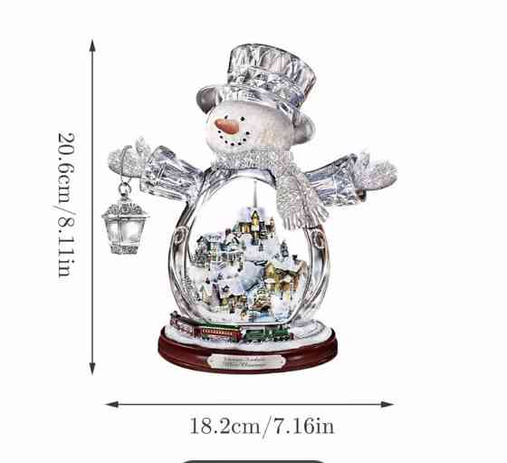 Новорічні наліпки на вікно з 3D ефектом "Сніговик"- розмір стікера 30*20см Київ