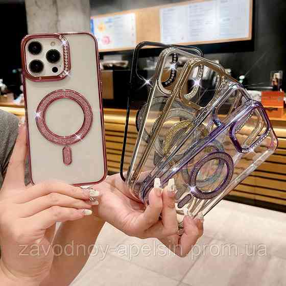 Iphone 16 Pro Max Чехол магнит Стразы Diamond (золото) Одесса