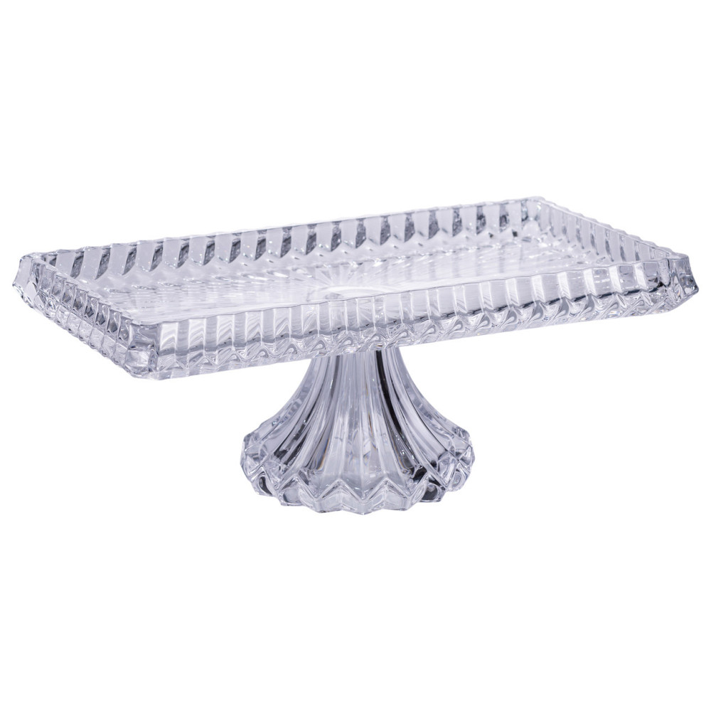 Yiwu Тортівниця прямокутна на ніжці 33×17×13.5 (см) скляна HP-19-146C Коломия - фото 1