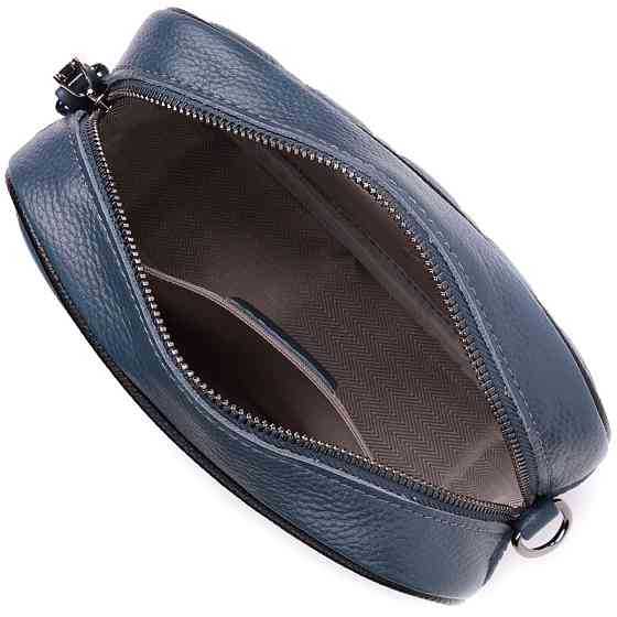 Шкіряна сумка через плече на одне відділення для жінок Vintage 22385 Синя Київ