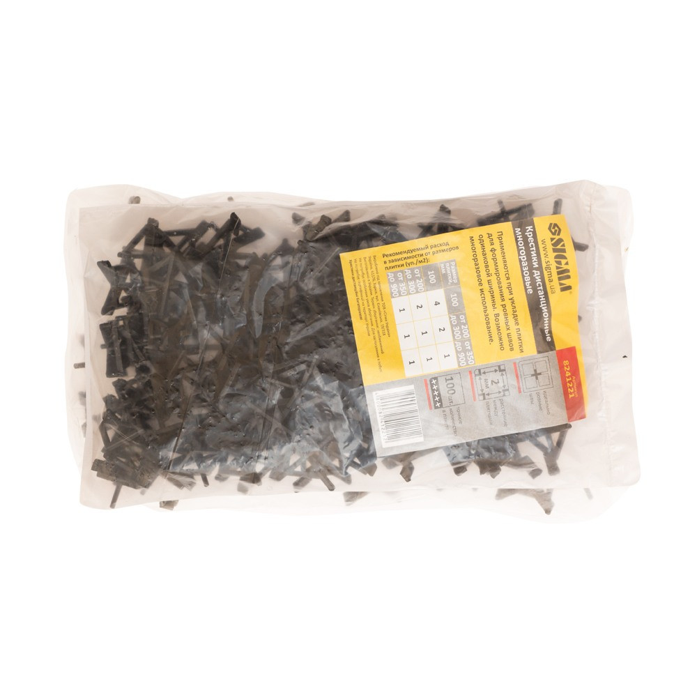 Крестик дистанционный (многоразовый) для плитки 2мм 100шт SIGMA (8241221) Киев - изображение 2