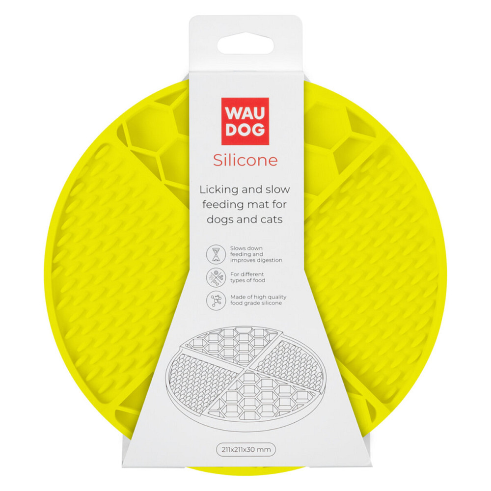 Килимок для злизування і повільного харчування WAUDOG Silicone, 211х211х30 мм, жовтий Київ - фото 2