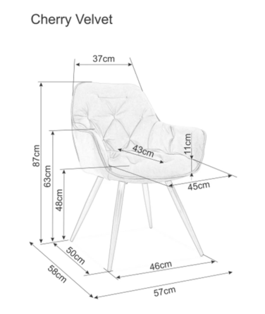 Стілець CHERRY VELVET чорний каркас/капучино BL.38 Киев