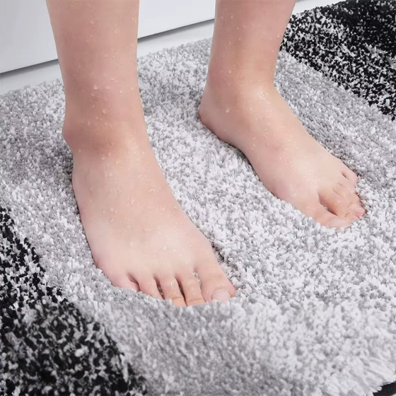 Коврик для ванной и душа коврик для ног в ванную комнату,микрофибра,атискользящий 51х76 см,градиент серый Каменец-Подольский