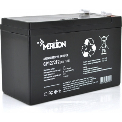 Батарея к ИБП Merlion 12V-7.2Ah black (GP1272F2B) Винница - изображение 1