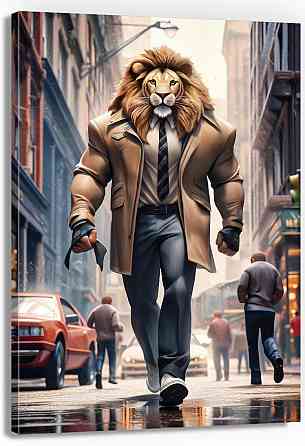 Картина Холсті в спортзал  Лев  KLM_12 80x120 см Киев