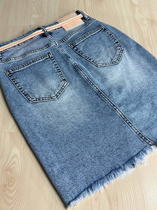 Юбка женская джинсовая Vanver 2037 короткая прямая с поясом стрейчевая голубая, голубой, 33, 33, 90 см, 112 см Киев - изображение 8