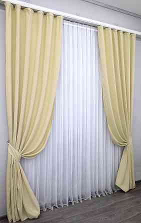 Комплект готовых штор VR-Textil Микровелюр SPARTA № 844ш Кремовый 150х285 см 2 шт (30-622) Киев