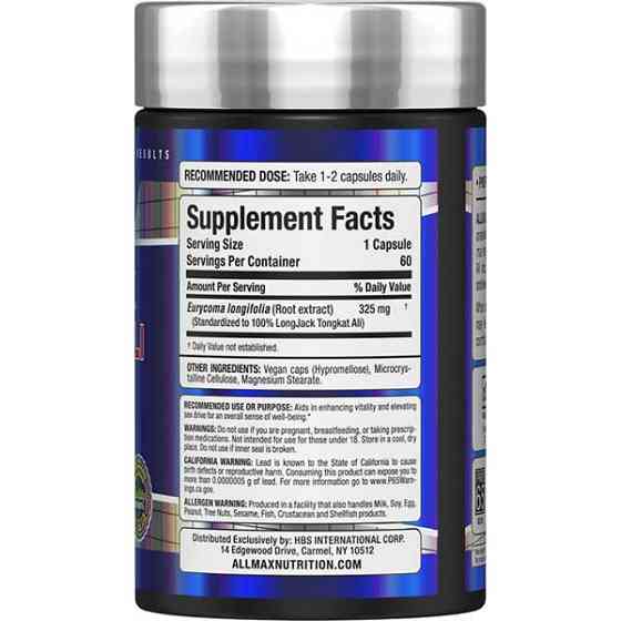 Репродуктивне здоров'я чоловіків AllMax Longjack Tongkat Ali, 60 Capsules Луцьк