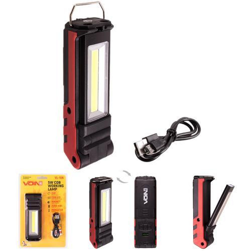 Переносной светильник VOIN VL-106 с COB 5W и двумя XPE 3W, Power Bank 2000mAh, магнит, индикатор заряда Харьков - изображение 6