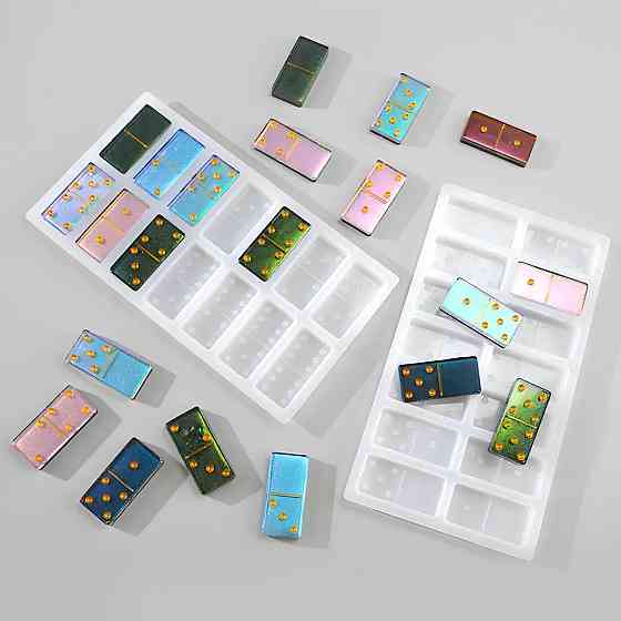 Силиконовая форма для домино RESTEQ 205х112х9 мм — форма для эпоксидной смолы, полимерной глины, мыла и других поделок (набор 2 Киев