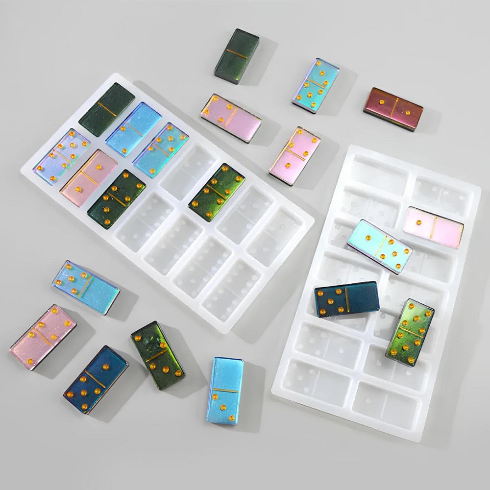 Силиконовая форма для домино RESTEQ 205х112х9 мм — форма для эпоксидной смолы, полимерной глины, мыла и других поделок (набор 2 Киев - изображение 1