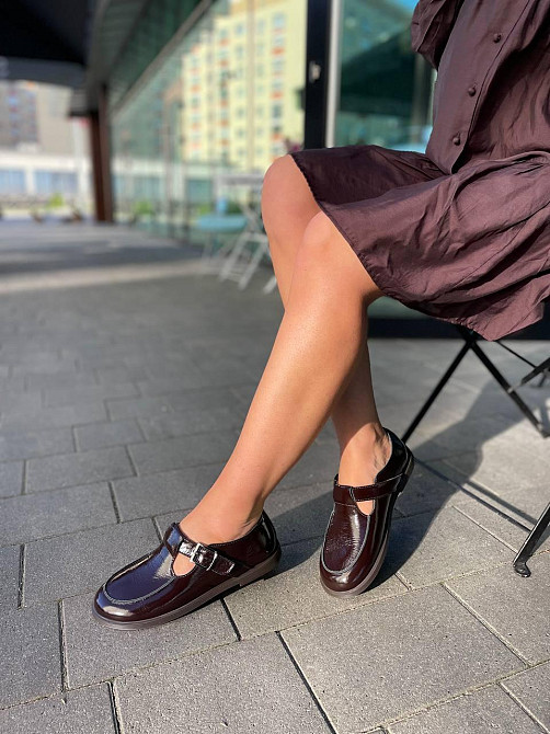 Vanessa Лофери жіночі VANESSA T-304-04 шоколадні (весна-осінь, шкіра лакована) (5831) Коломия - фото 4