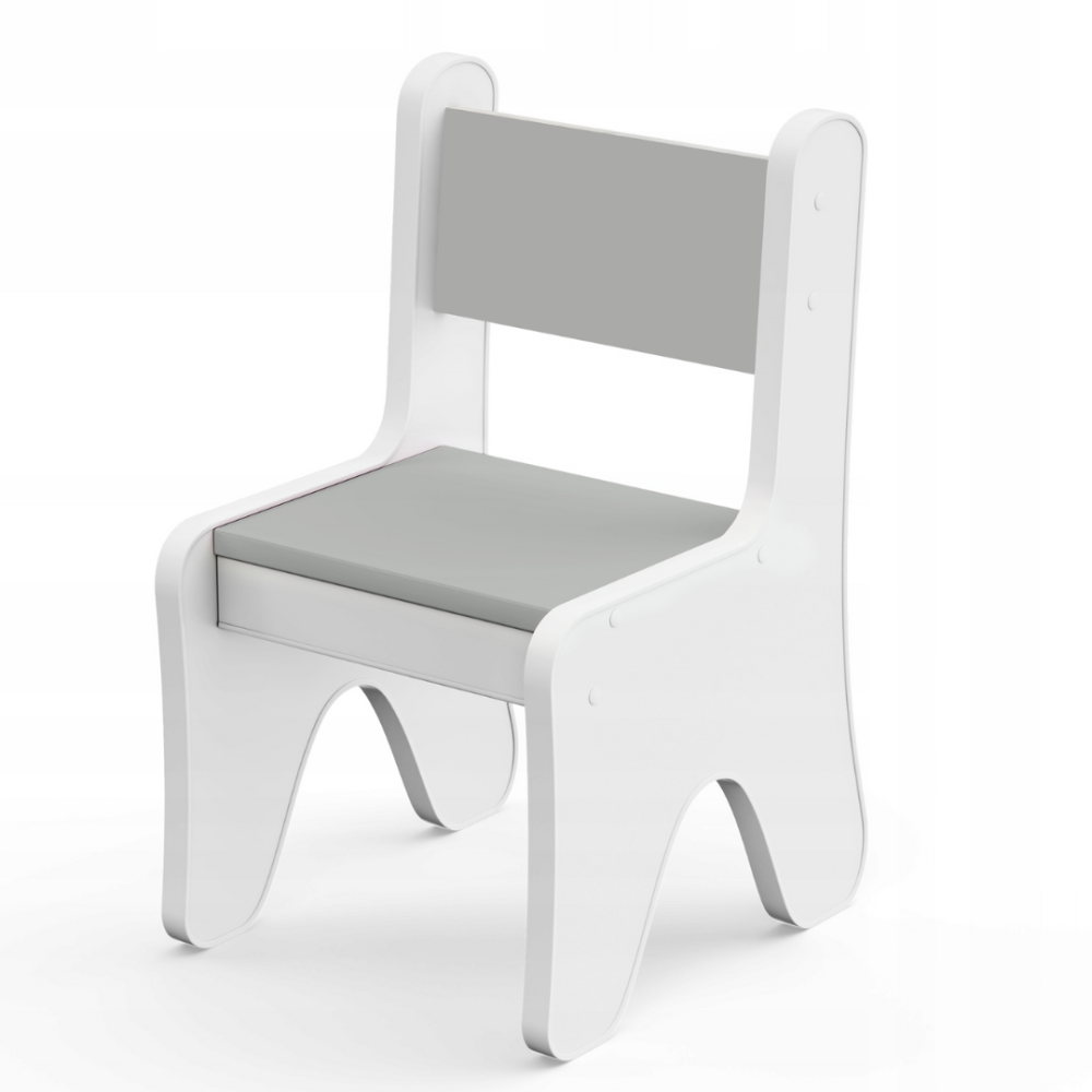 Стульчик в детскую комнату 55×37×33 детский удобный стул для игр, белый с серым Каменское - изображение 1