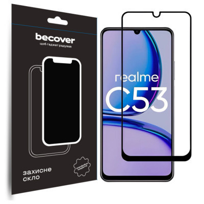 Стекло защитное BeCover Realme C53 Black (710105) Винница - изображение 1