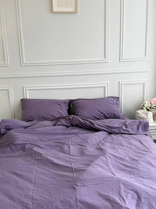 Постельное белье из вареного хлопка семейный Richman 150-215 см (2шт) 50-70 2шт лавандовый Днепр - изображение 2