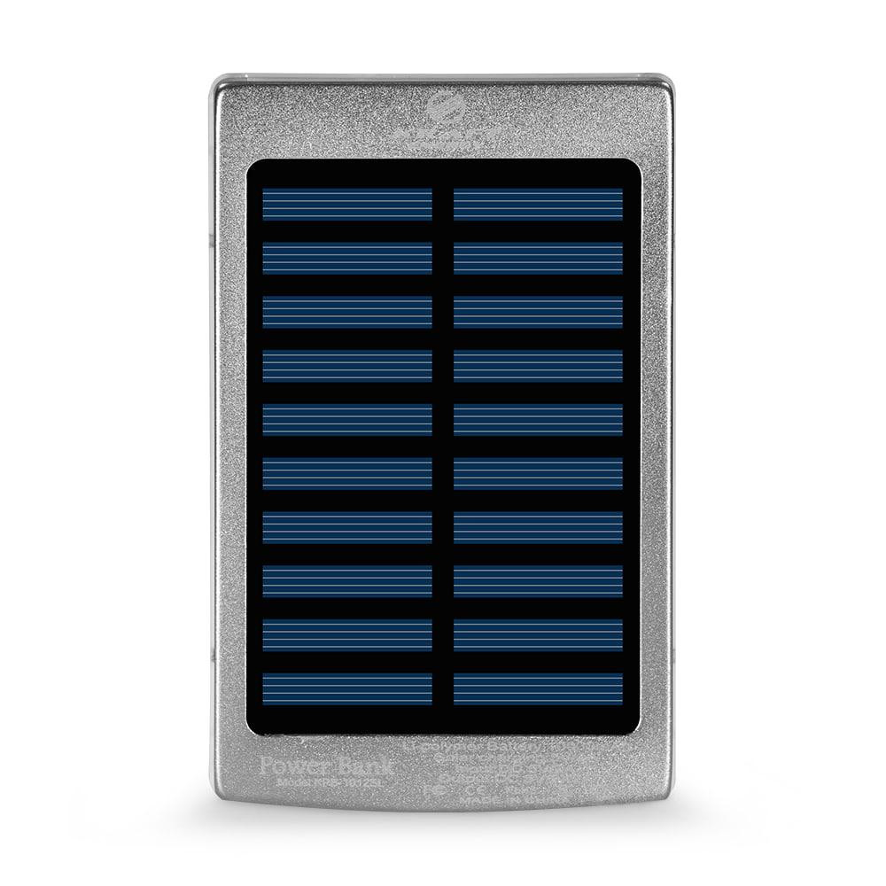 Повербанк з сонячною панеллю 10000mAh Power Bank Kraft KPB-1012SL Silver LED-ліхтар (43-00069) Київ - фото 1