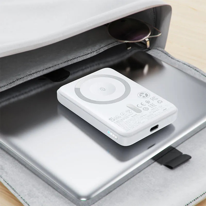 Зовнішній акумулятор ACEFAST M25-5000 PD20W magnetic fast wireless charging power bank White Киев - изображение 3