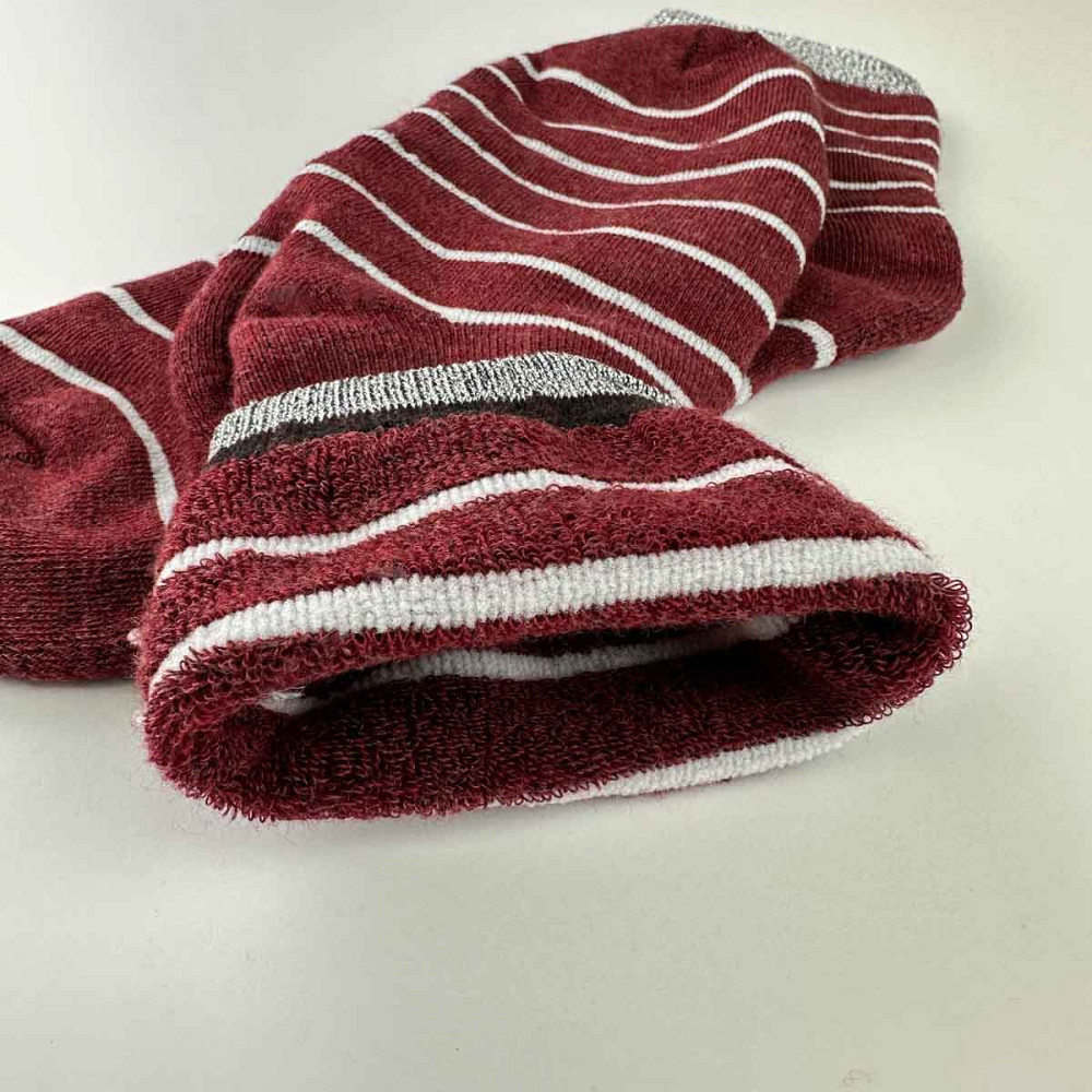 Теплые носки женские классические в полоску с серебром GM Textile Высокие 36-41 Бордовый Сумы - изображение 4