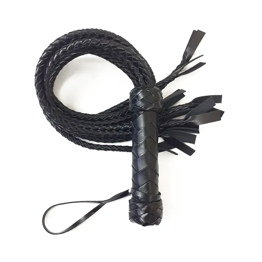 Флогер Кішка, 9 плетених хвостів по 50 см, колір чорний Львів - фото 6