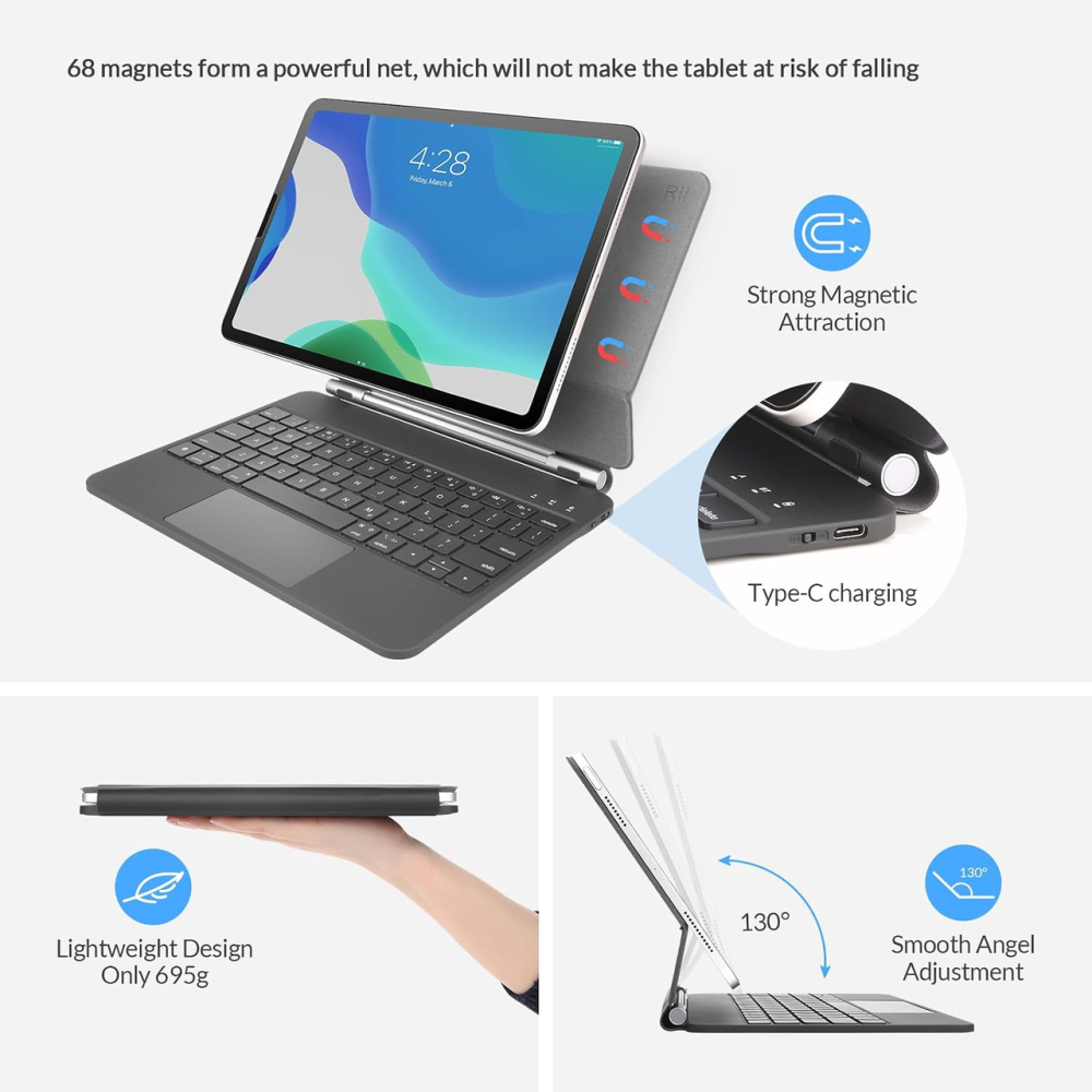 Чехол-клавиатура Rii для iPad Air 10.9