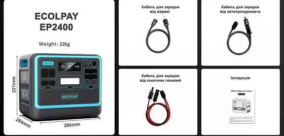 Мощная Зарядна станція Ecoplay SYD-N052 2400w/2048wh Київ