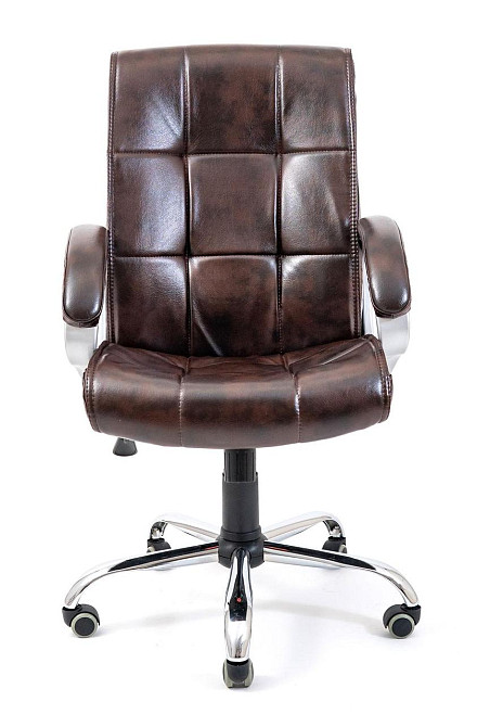 Офісне Крісло Керівника Richman Arizona Madras Dark Brown Хром М3 MultiBlock Коричневий Київ - фото 2