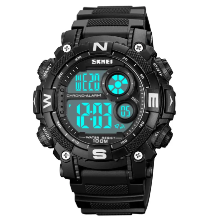 Чоловічий наручний кварцовий годинник Skmei 1887 (Чорний з білим циферблатом) Київ