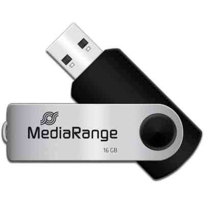USB флеш накопитель Mediarange 16GB Black/Silver USB 2.0 (MR910) Винница