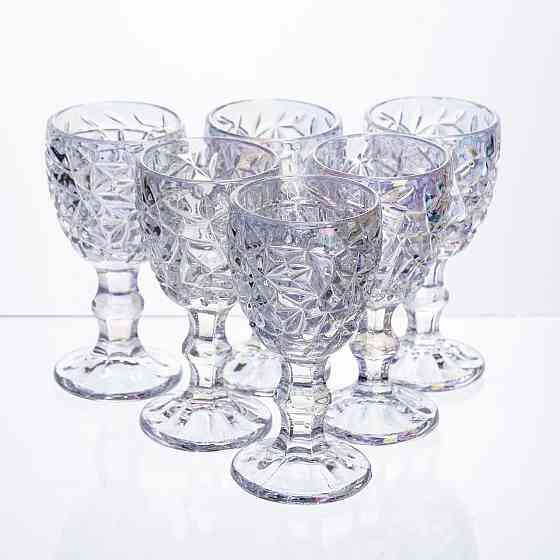 Набір чарок на ніжці 6 штук 50 мл для горілки наливки подарункові чарки скляні HP-19-178 Коломыя