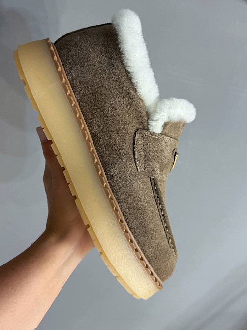 Черевики жіночі Hengji 69-3 лофери замшеві на хутрі бежеві, 36, 23 см Київ - фото 14