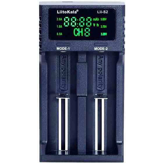 Зарядное устройство Liitokala Lii-S2, 2 канала, Ni-Mh/Li-ion/LiFePo4, USB, LCD, Box Киев
