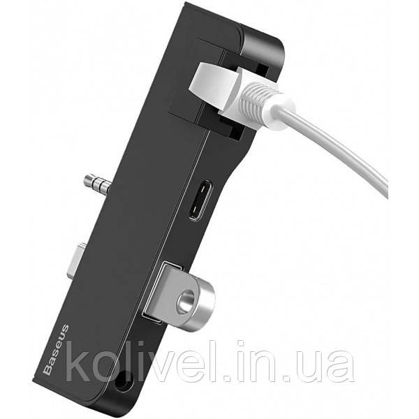 Док-станція USB3.1 Type-C+3.5mm --> USB 3.0/RJ45/Type-C/3.5mm Чорна Baseus for Surface Go (CAHUB-FG01) Київ - фото 6