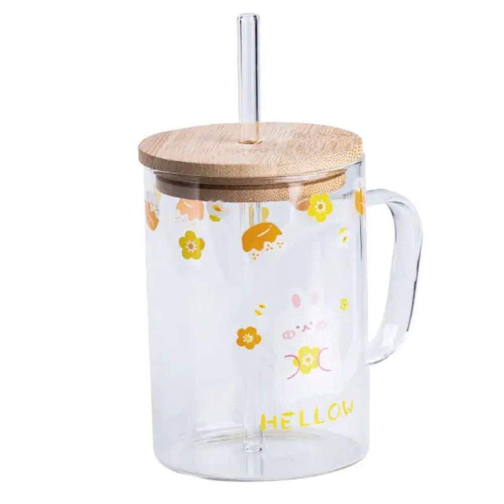 TS Kitchen Чашка скляна з дерев'яною кришкою та трубочкою HP7214C Коломыя - изображение 2