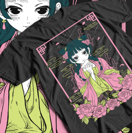 Футболка для мальчика аниме Кусурийа Но Хиторигото Маомао оверсайз (рост от 165 до 180 ) Черний AnimeJ0794m Днепр