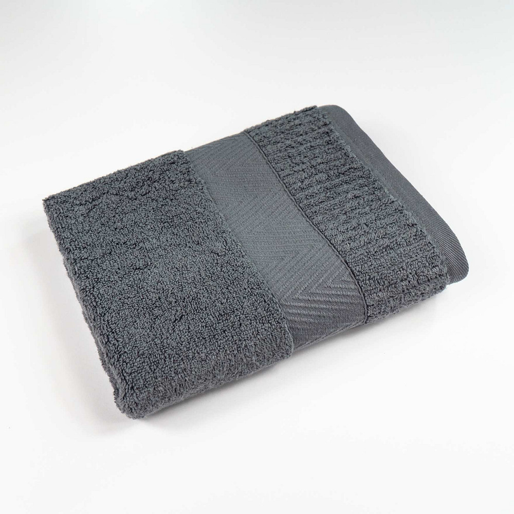 Рушник махровий для обличчя та рук 40x70см Преміум якості Зеро Твіст Бордюр 550г/м2 (Сірий) Суми - фото 1