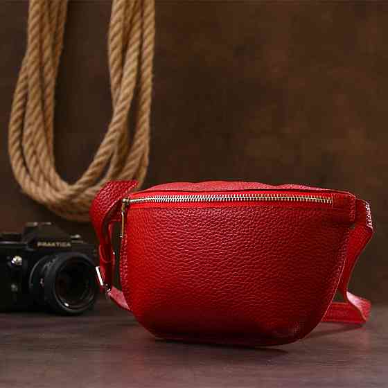 Женская кожаная сумка на пояс Shvigel 16372 Красный Киев