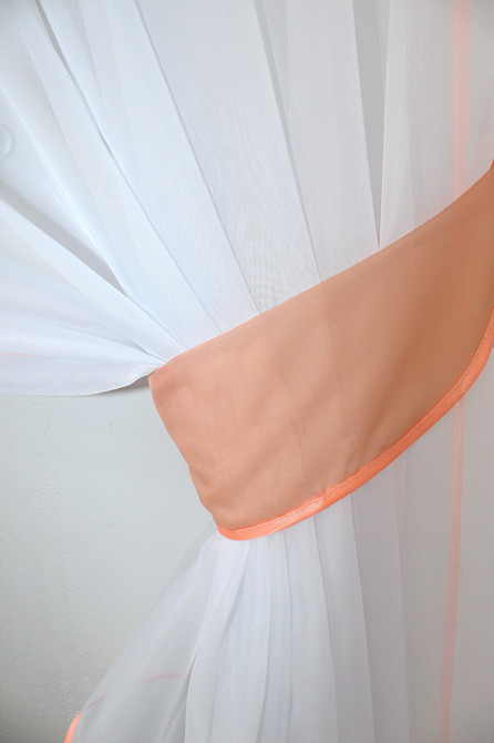 Кухонный комплект VR-Textil № 00к шторки с ламбрекеном белый с персиковым 200х170 см (59-778) Киев - изображение 3