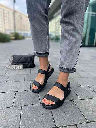 teona Жіночі босоніжки шкіряні чорні TEONA 290 літні, на низькій підошві р. 36-40 / Взуття з на Коломыя