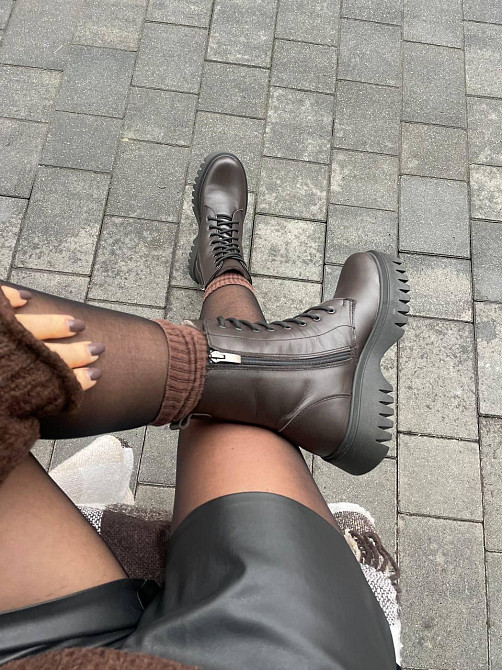 Edan Instruments Жіночі черевики EDAN шоколадні шкіра натуральна висота 16см (5701) Коломыя - изображение 2