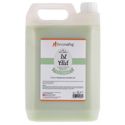Шампунь для тварин Dezynadog 1St Aid Medicated для лікування сухої пошкодженої шерсті, полегшення свербежу і лущення 5 л (5052372014845) Вінниця - фото 1