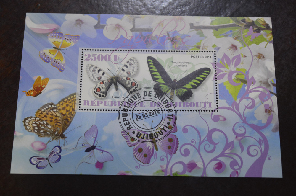 Джибути. Фауна. Марки. Блок. 2014 год (А-10) Полтава - изображение 1