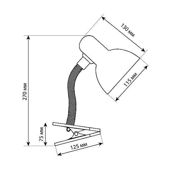 Лампа электрическая настольная прищепка Е27 (различные цвета) Харьков