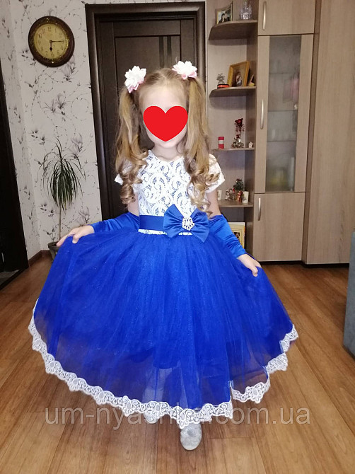 Детское нарядное синее платье  Сильвия-брошка Кривой Рог - изображение 2